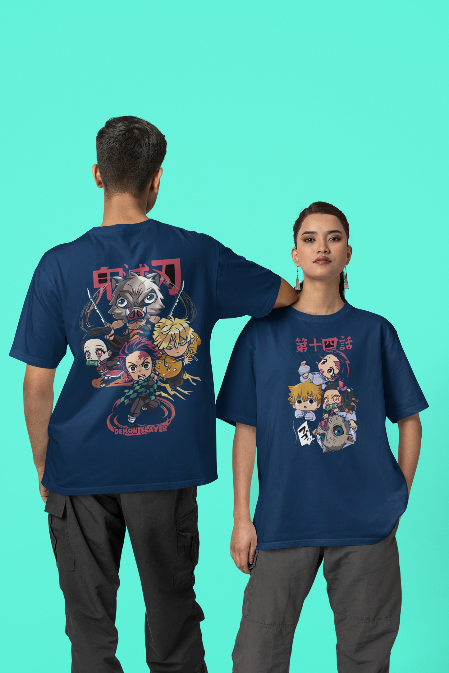 Oversized Tshirt - Demon Slayer - Chibi Art