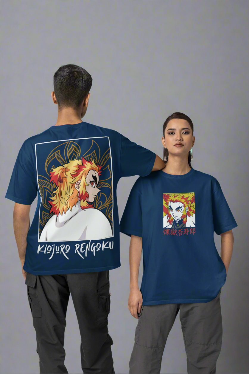 Oversized Tshirt - Kyojuro Rengoku - Flame Breathing