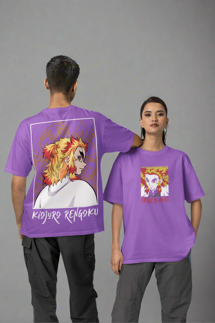 Oversized Tshirt - Kyojuro Rengoku - Flame Breathing