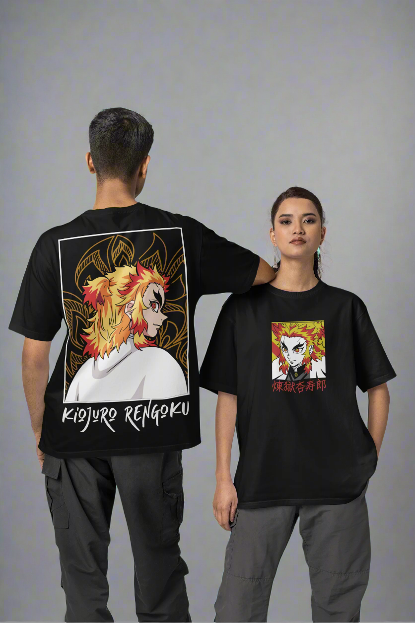 Oversized Tshirt - Kyojuro Rengoku - Flame Breathing