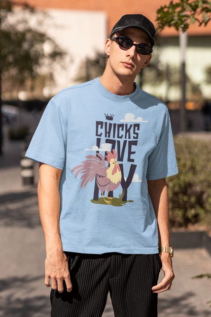 Oversized T-shirt - Chicks Love